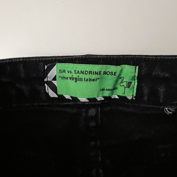 Free People x Sandrine Rose Super Flare denim jeans pants black 29 - Picture 6 of 10